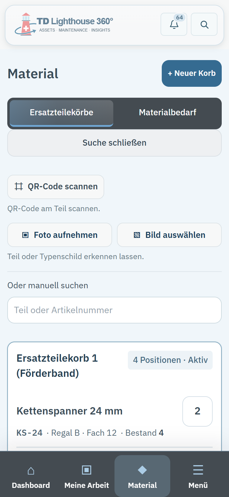 Mobile Ersatzteilsuche mit Foto und Typenschild